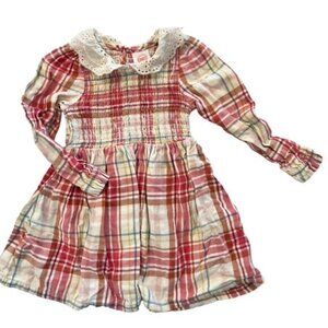 SALE!! 2 FOR‎ $15 Christmas Red Flannel Gingham Plaid Dress 18M Lace